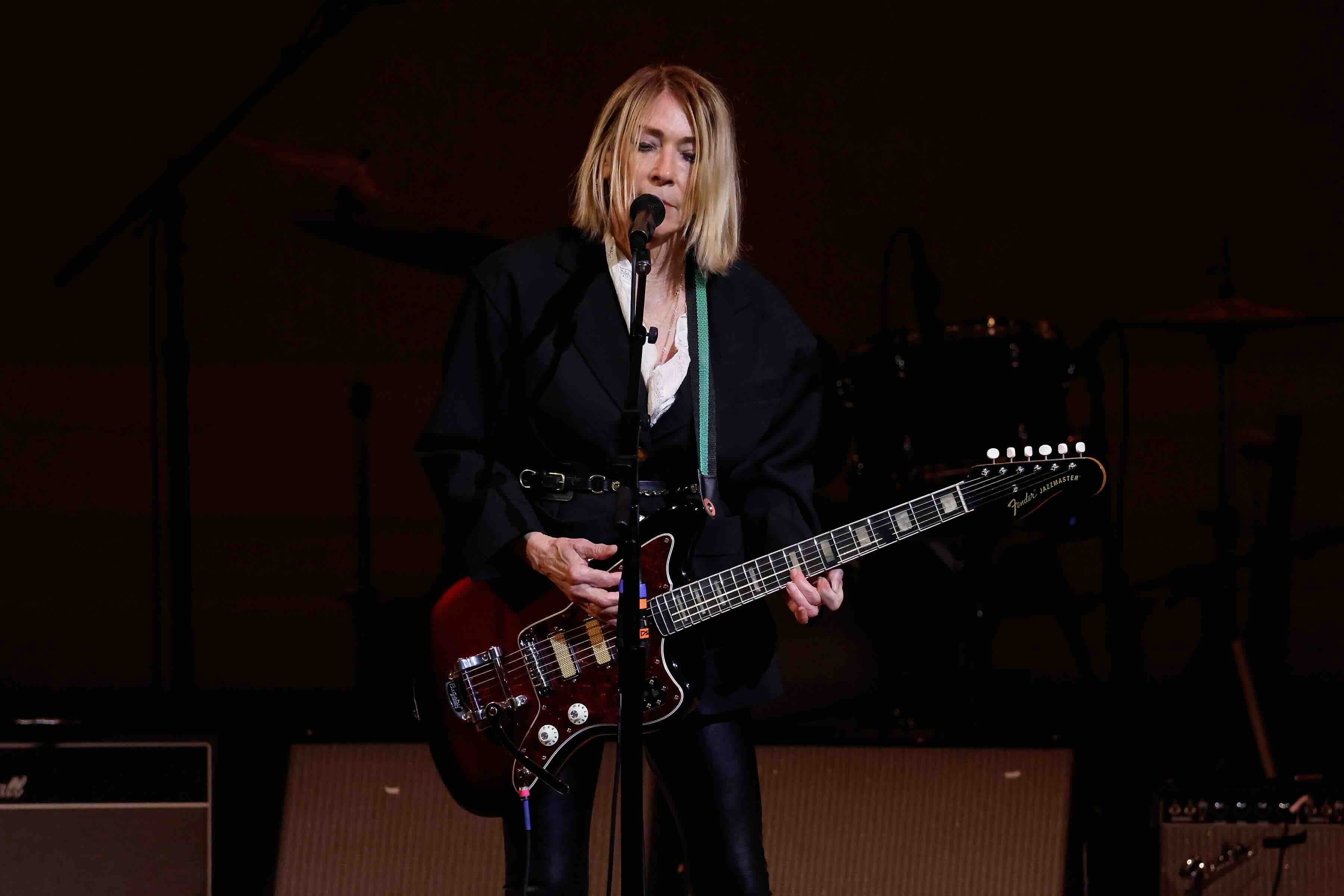 NEW YORK, NEW YORK - MARCH 26: Kim Gordon performs during "People Have the Power: A Celebration of Patti Smith" presented ...