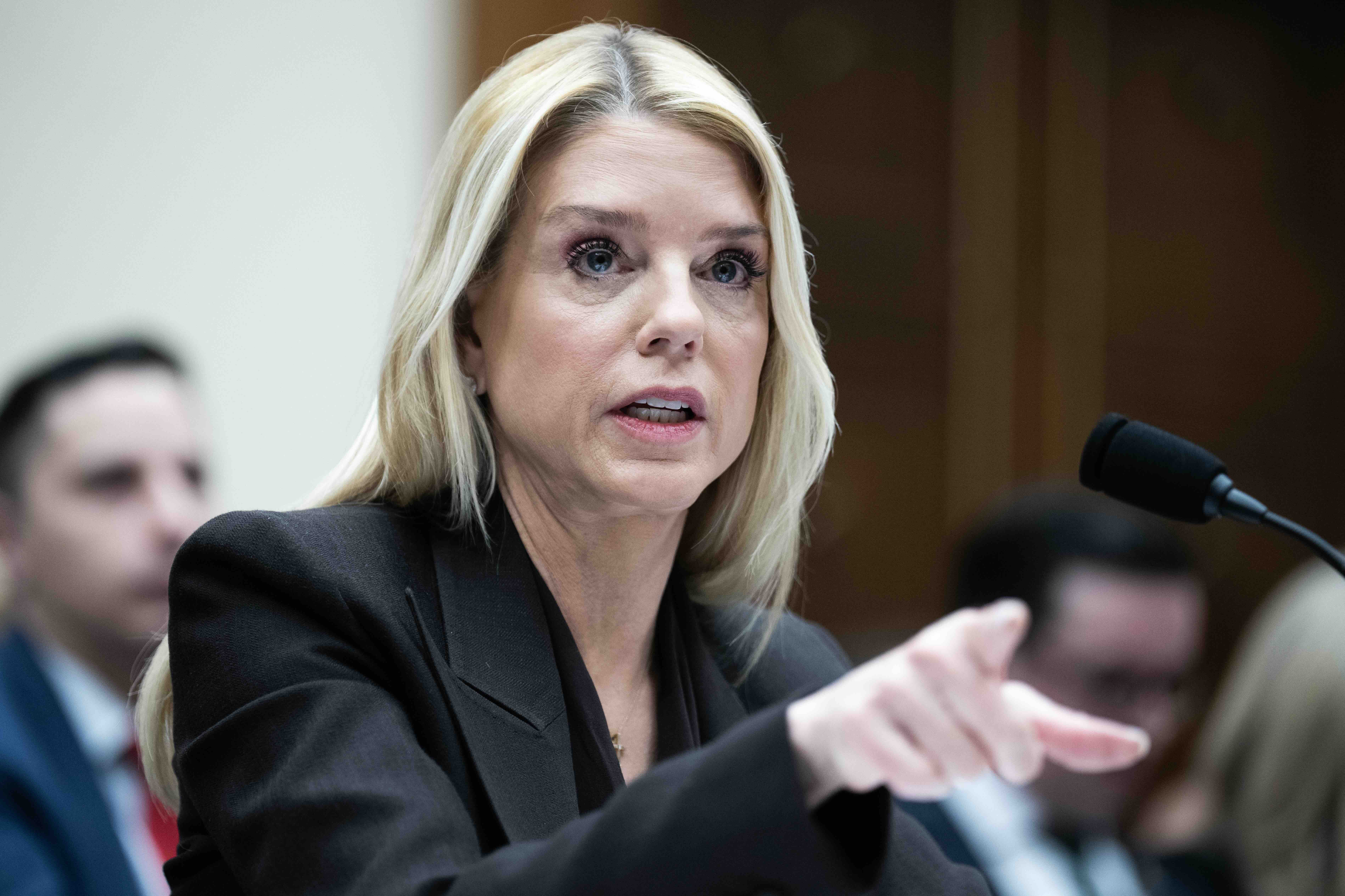 UNITED STATES - FEBRUARY 11: Attorney General Pam Bondi testifies during the House Judiciary Committee hearing titled “O...