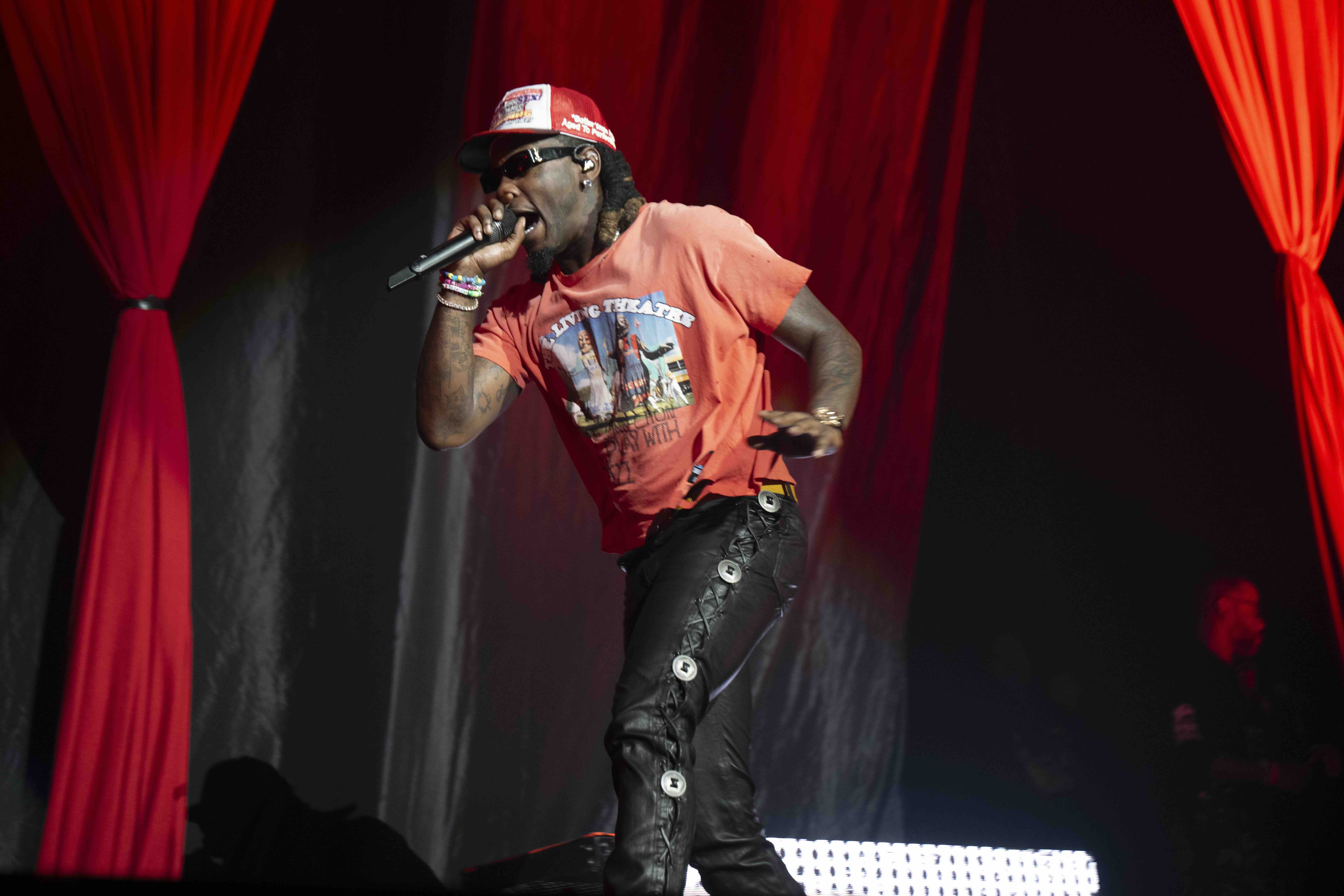 ATLANTA, GEORGIA - OCTOBER 15: Rapper Offset performs during NBA YoungBoy: MASA TOUR at State Farm Arena on October 15, 20...