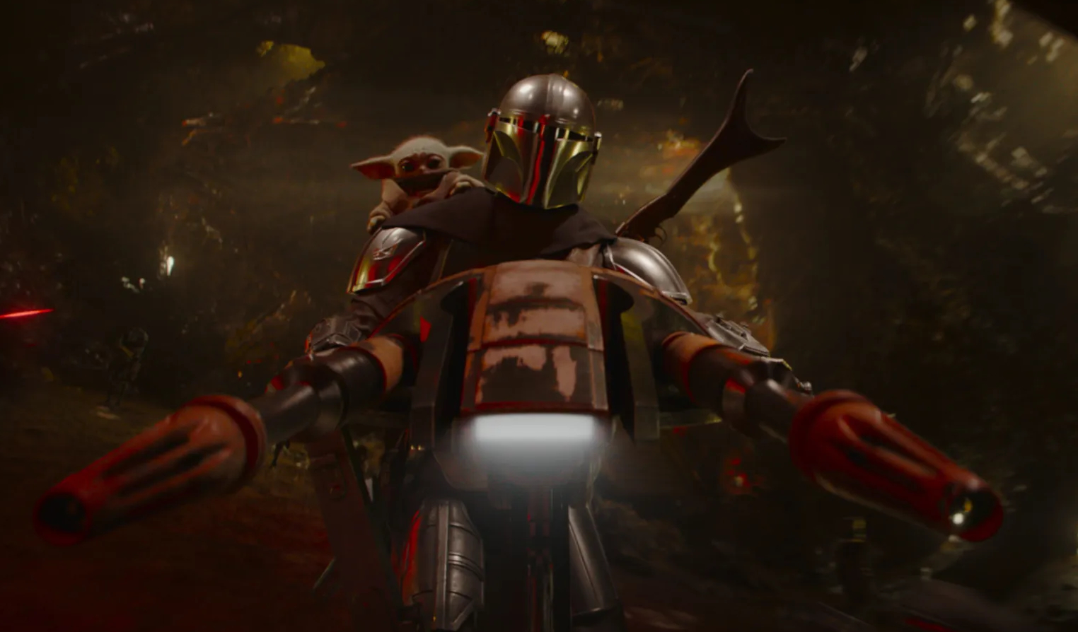 Szene aus dem Trailer zu „Mandalorian & Grogu“