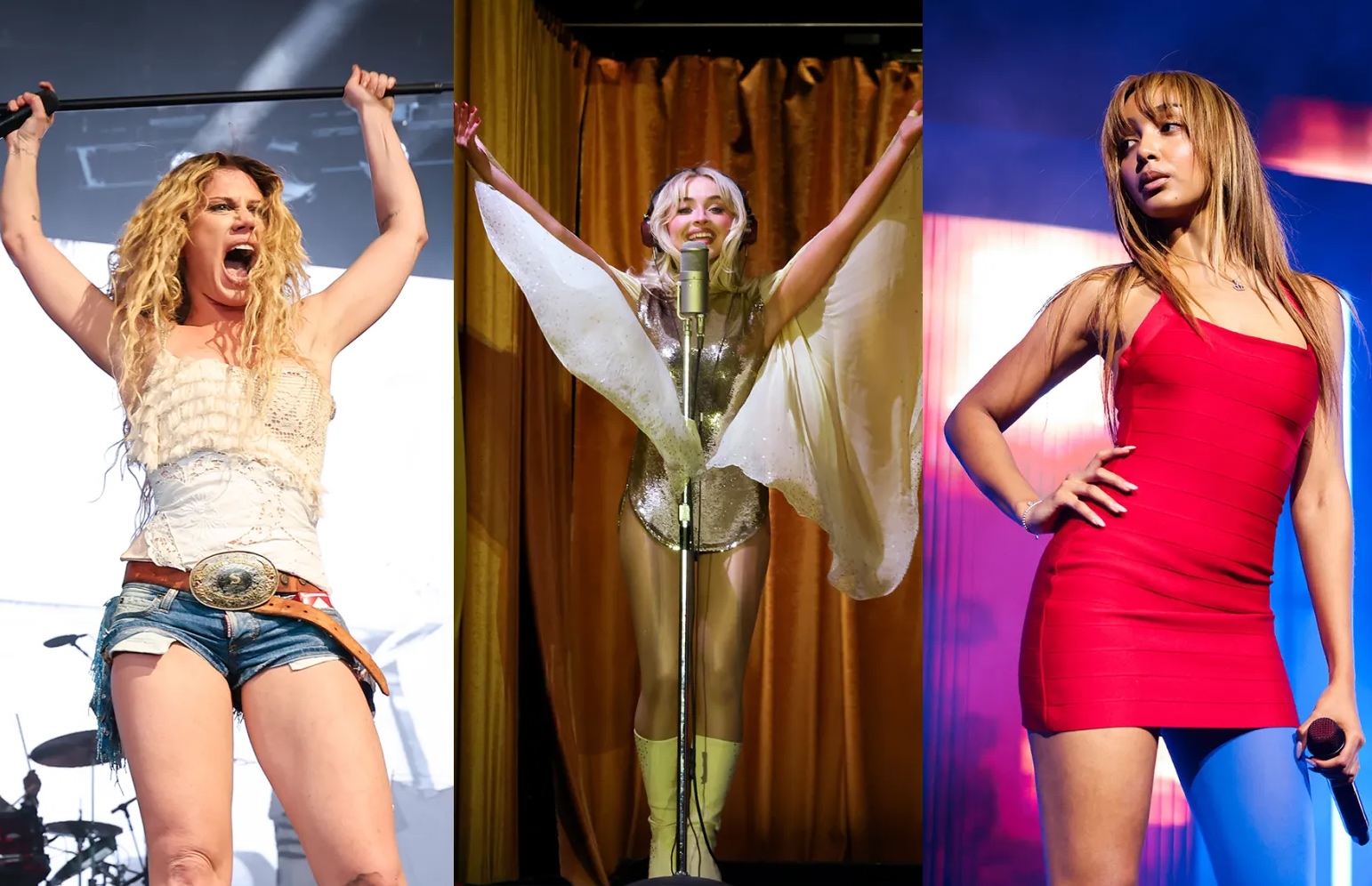 Slayyyter, Carpenter und PinkPantheress (von links)