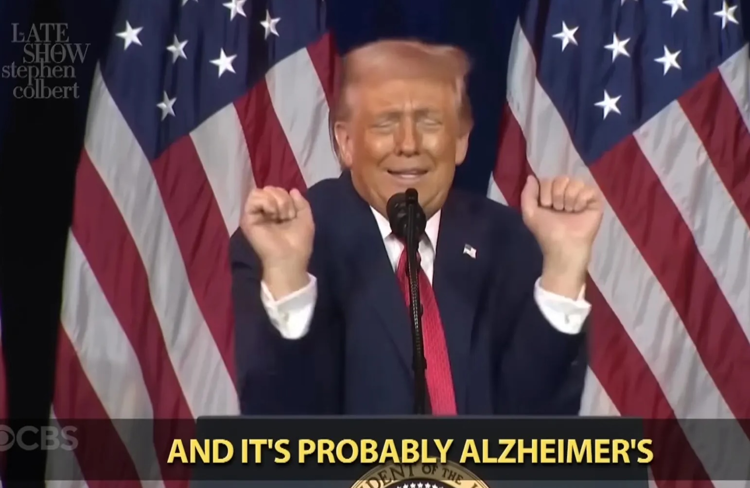 Szene aus der Colbert-Parodie um Trump und den Papst