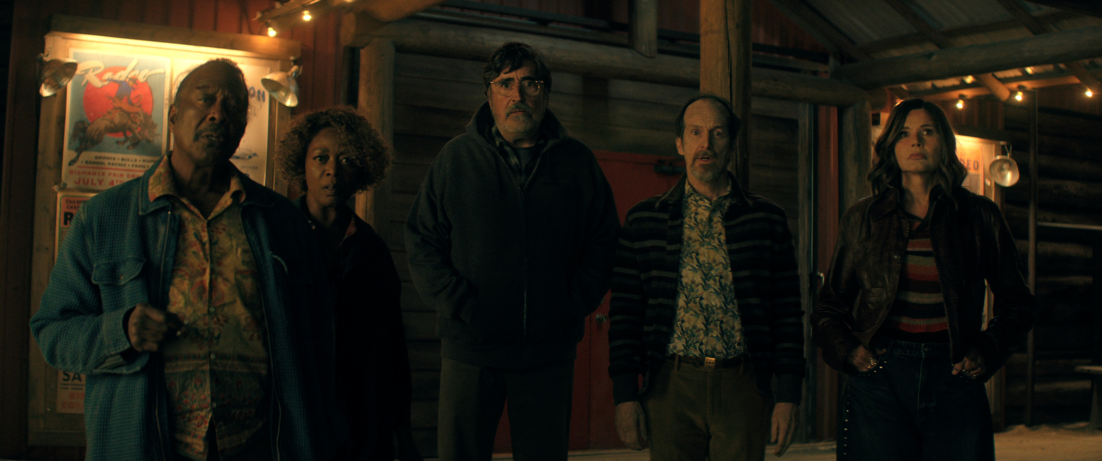 The Boroughs. (L to R) Clarke Peters as Art, Alfre Woodard as Judy, Alfred Molina as Sam, Denis O?Hare as Wally, Geena Dav...