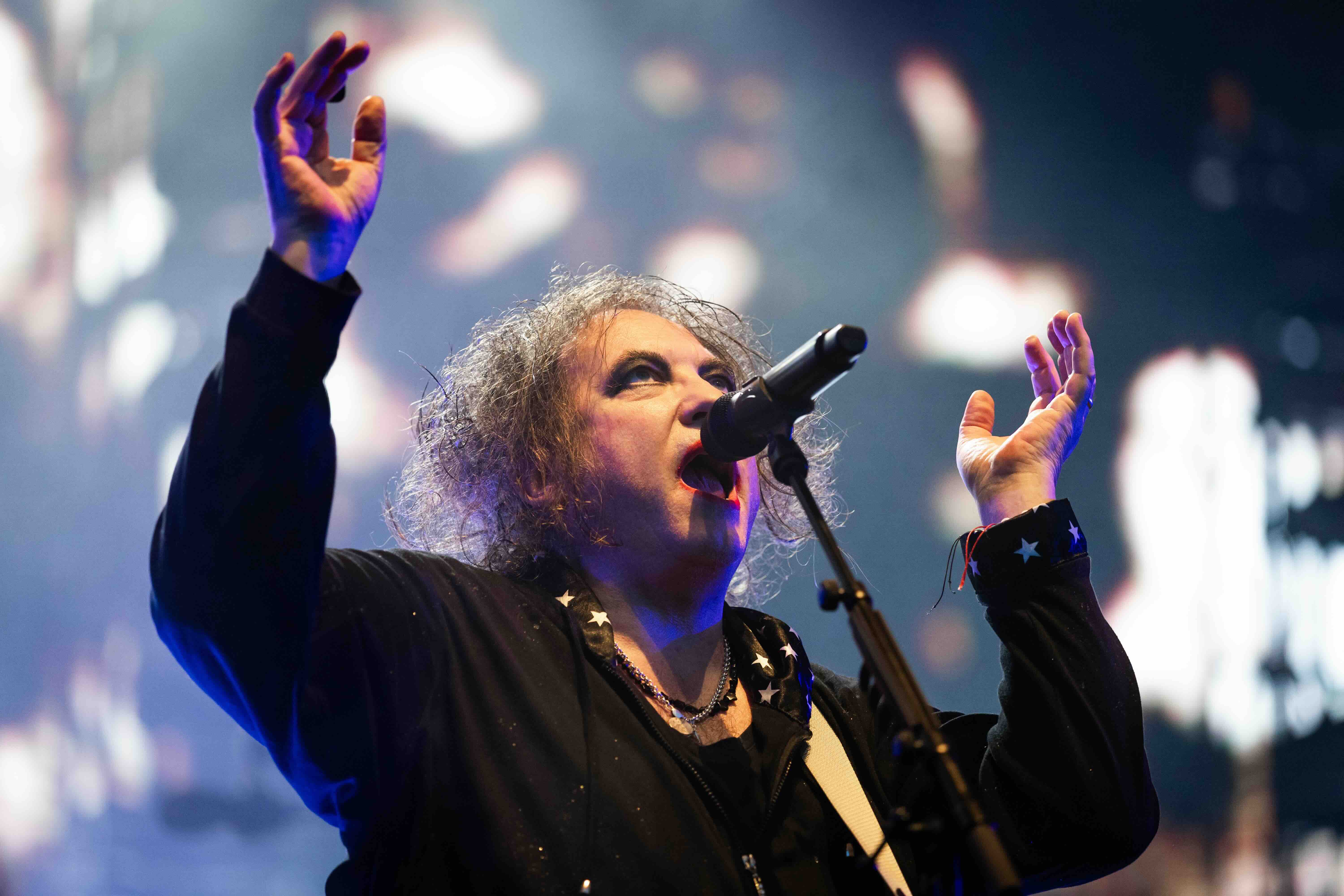 ROSKILDE, DENMARK - JULY 01: Robert Smith of The Cure performs during Roskilde Festival 2026 at Roskilde Dyrskuepladsen on...